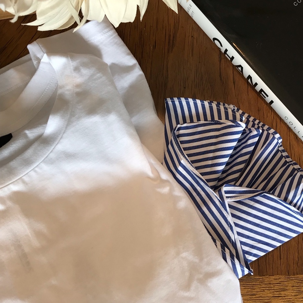 Ruffled striped sleeve top